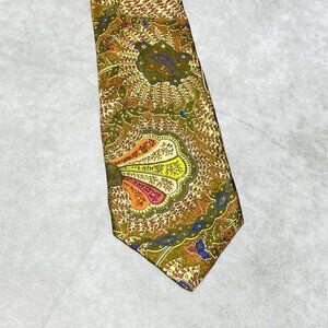 Hand Finished All Silk Tie Smithsonian Institution Floral Paisley Mens Neckwear